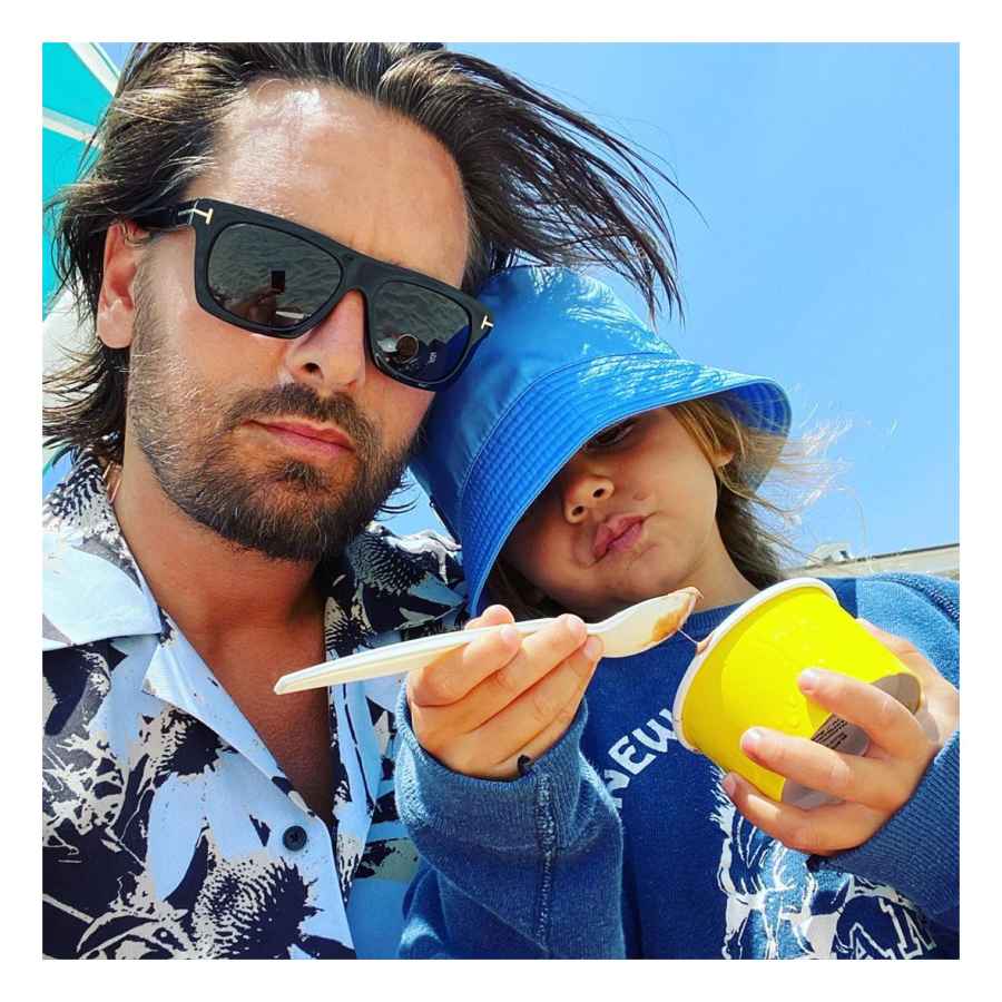 Scott Disick and Reign Ice Cream Beach Instagram