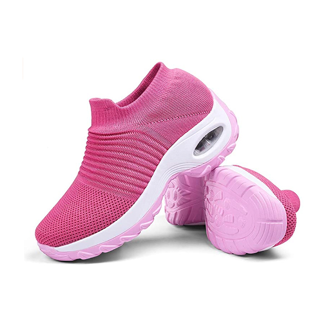 Slow Man Women's Walking Shoes Sock Sneakers (Pink)
