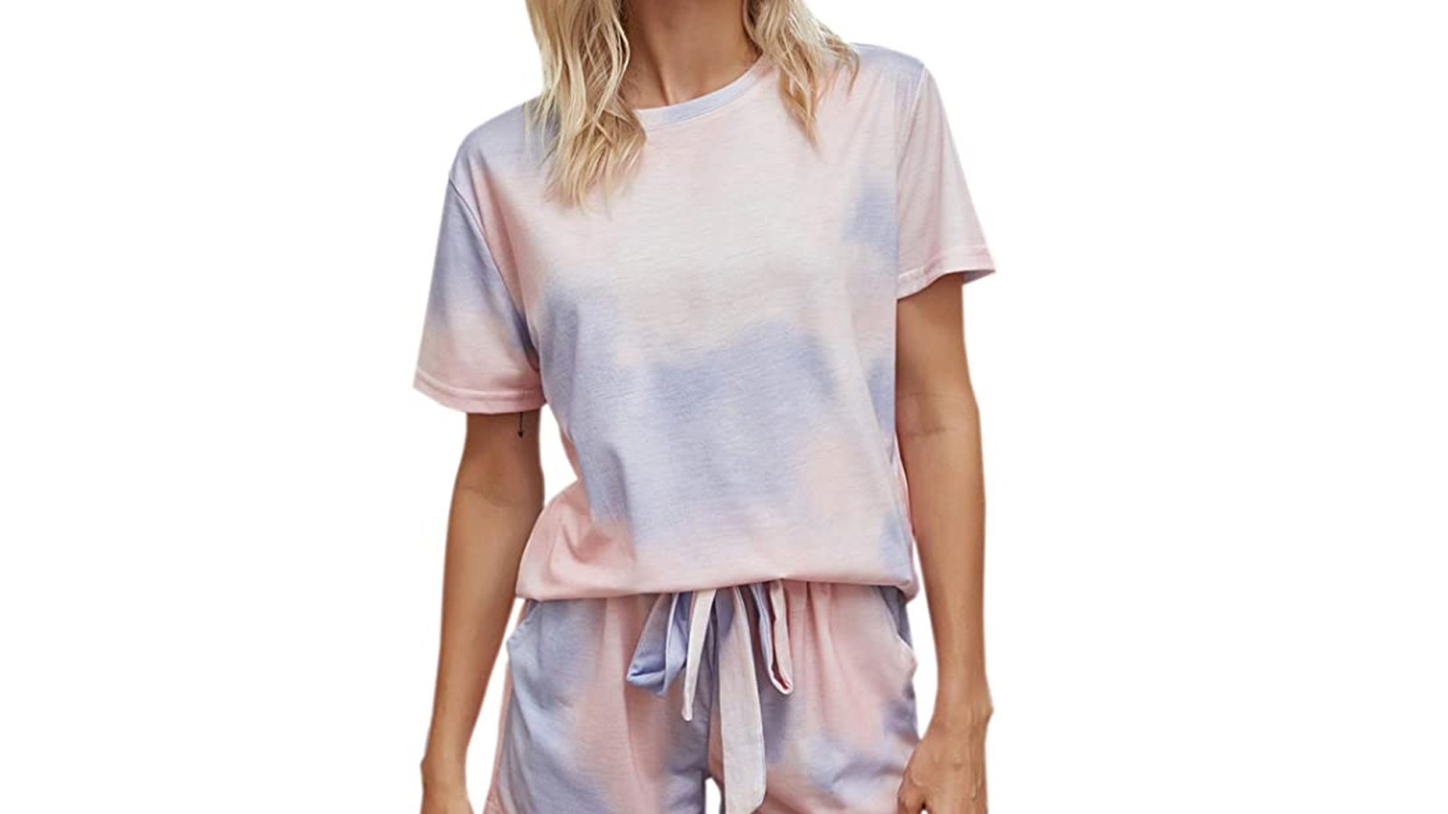 Theenkoln Women's Pajama Tie Dye Short Sleeve Shorts Set