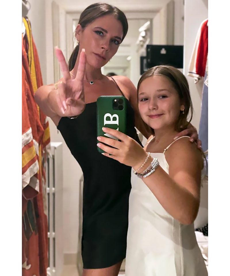 Victoria and Harper Beckham Have the Chicest Twinning Moment in Slip Dresses