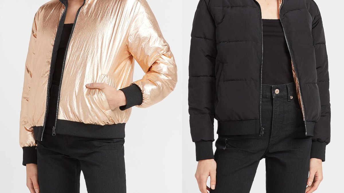 Clouds Reversible Bomber Jacket in Black and Gold