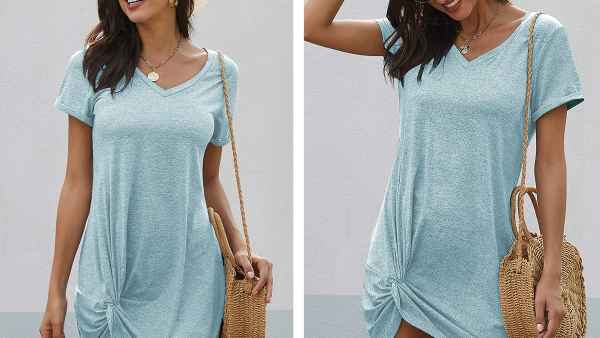Dearlovers Short Sleeve T-Shirt Side Knot Mini Dress