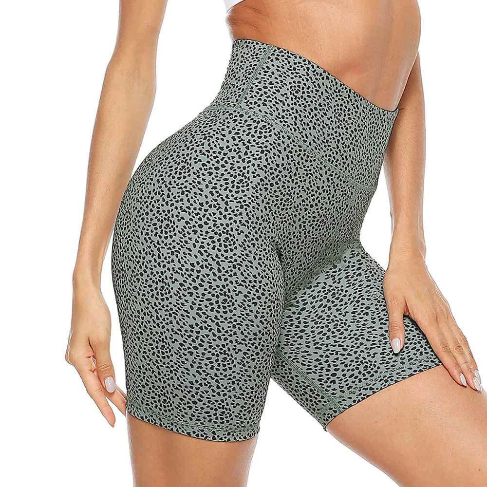 Persit High Waist Print Workout Yoga Shorts