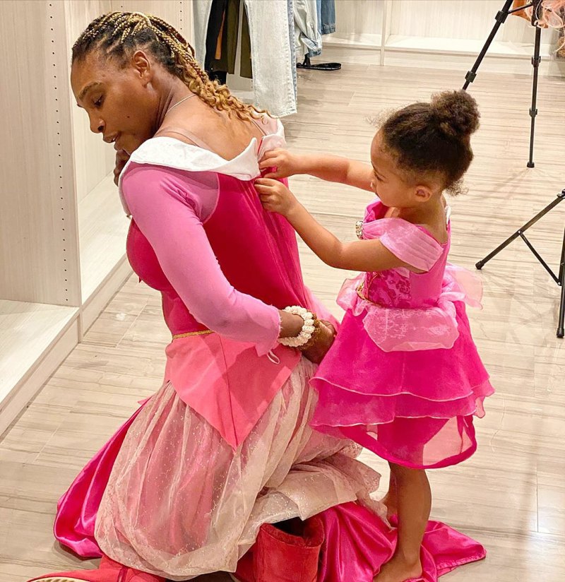Serena Williams and Olympia in Pink Princess Dresses Serena Williams Cutest Moments With Her and Alexis Ohanian Daughter Olympia
