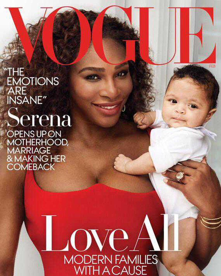 8 January 2018 Serena and Olympia on the cover of Vogue