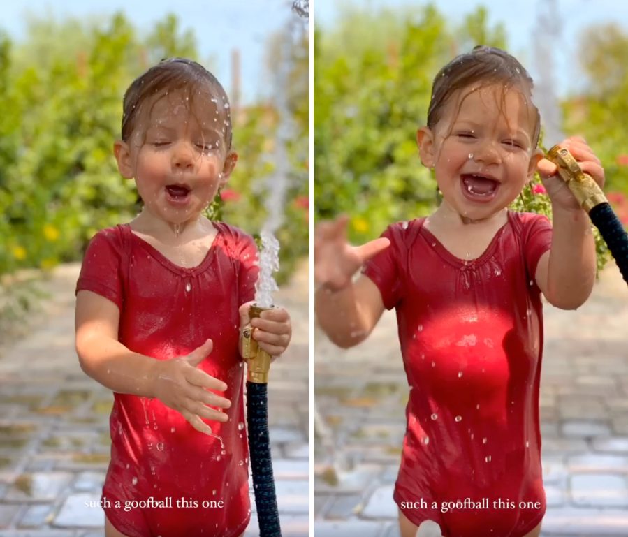 Alessi Arie Luyendyk Jr. and Lauren Burnham’s Daughter Sprays Them With a Hose