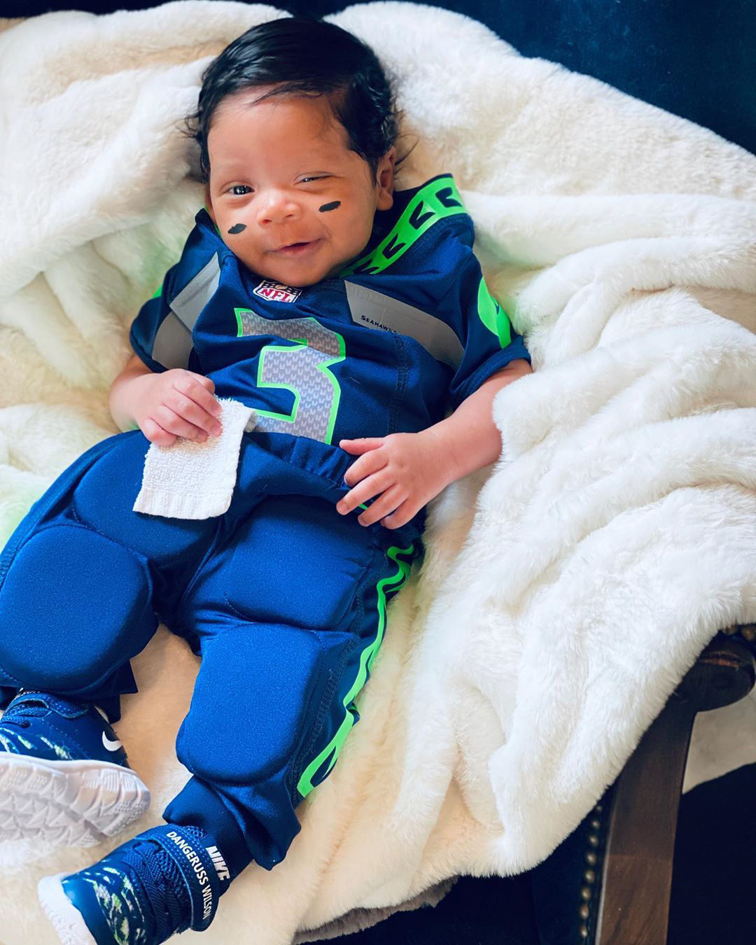 Ciara Dresses Son in Football Uniform Ahead of Russell Wilson's Game