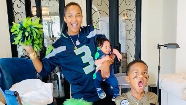 Ciara Dresses 1-Month-Old Son Win in Football Uniform Ahead of Russell Wilson Game