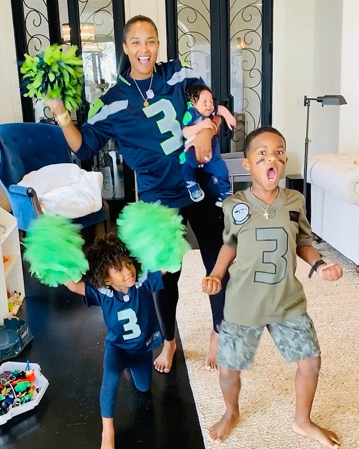 Ciara Dresses 1-Month-Old Son Win in Football Uniform Ahead of Russell Wilson Game