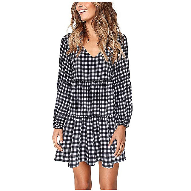 Cosonsen Women's Printed Swing Shift Dress