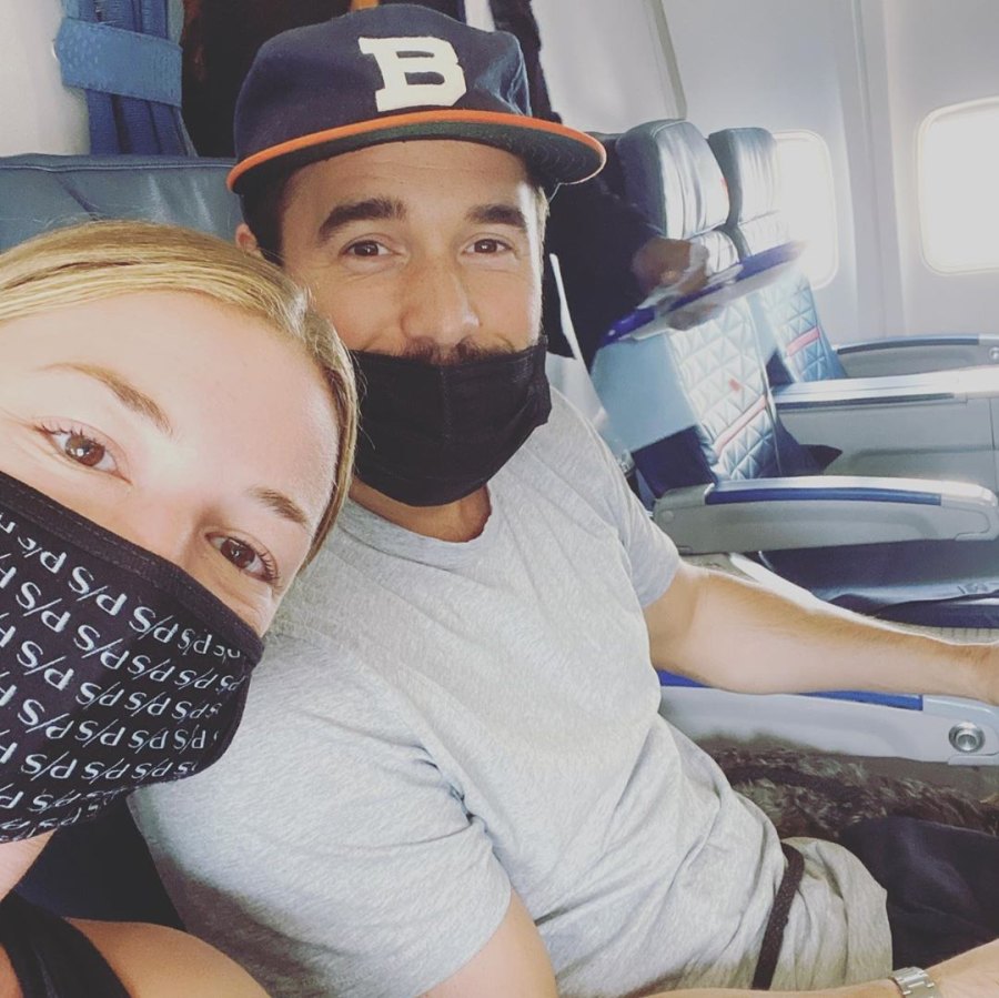 Emily VanCamp and Josh Bowman face mask