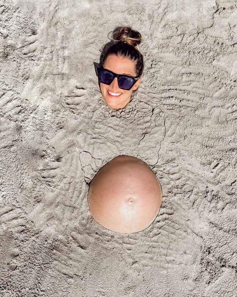 Jade Roper Tolbert Pregnant Beach Buried in Sand Instagram
