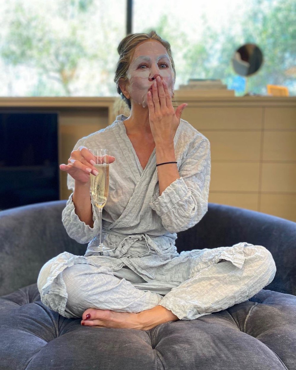 Jennifer Aniston Prepares for the 2020 Emmys in Pajamas and a Face Mask Instagram Emmys 2020