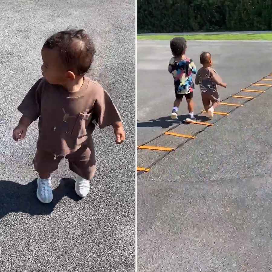 Kim Kardashian Shows Son Psalm Walking Playing With True