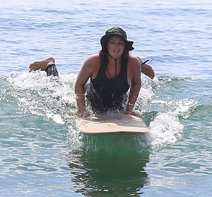 Leighton Meester Surfs With Husband Adam Brody After Giving Birth to 2nd Child