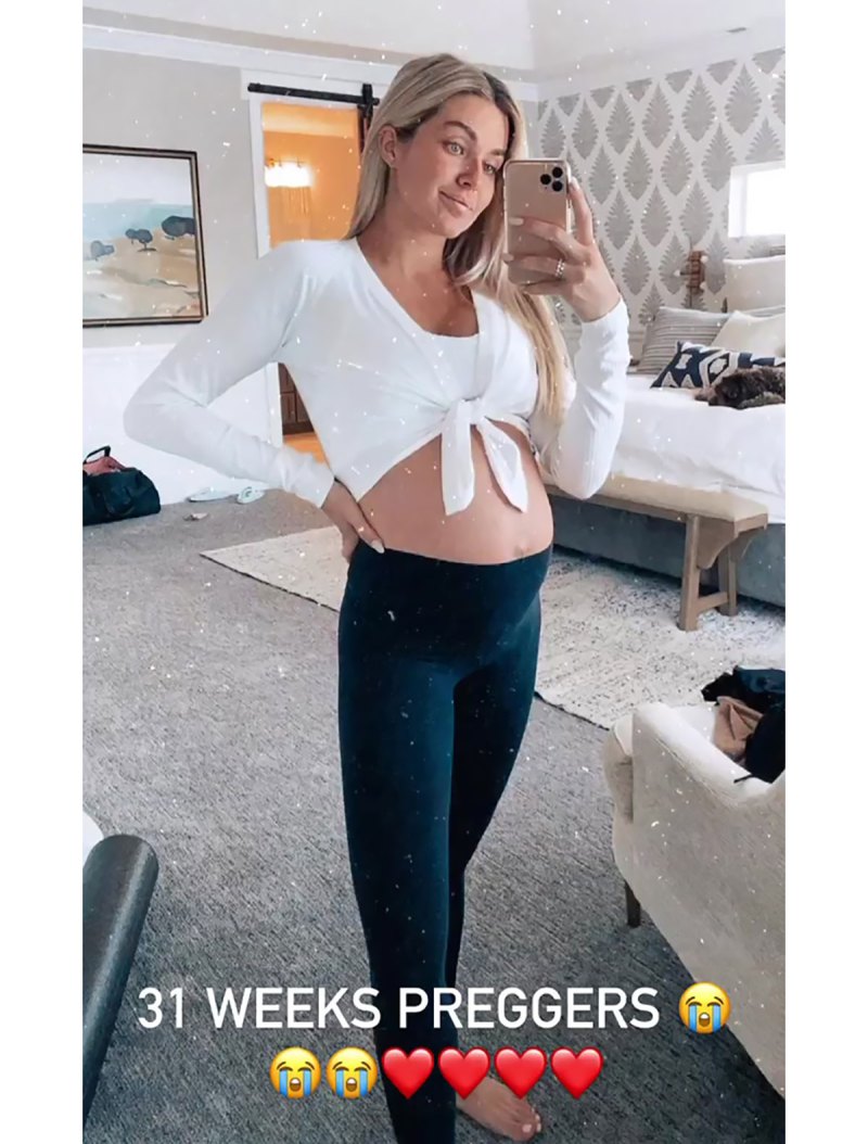 31 Weeks! See Pregnant Lindsay Arnold's Baby Bump Pics Ahead of 1st Child