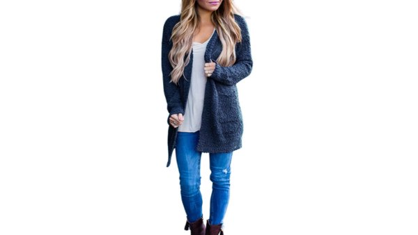 MEROKEETY Women's Long Sleeve Soft Chunky Knit Sweater