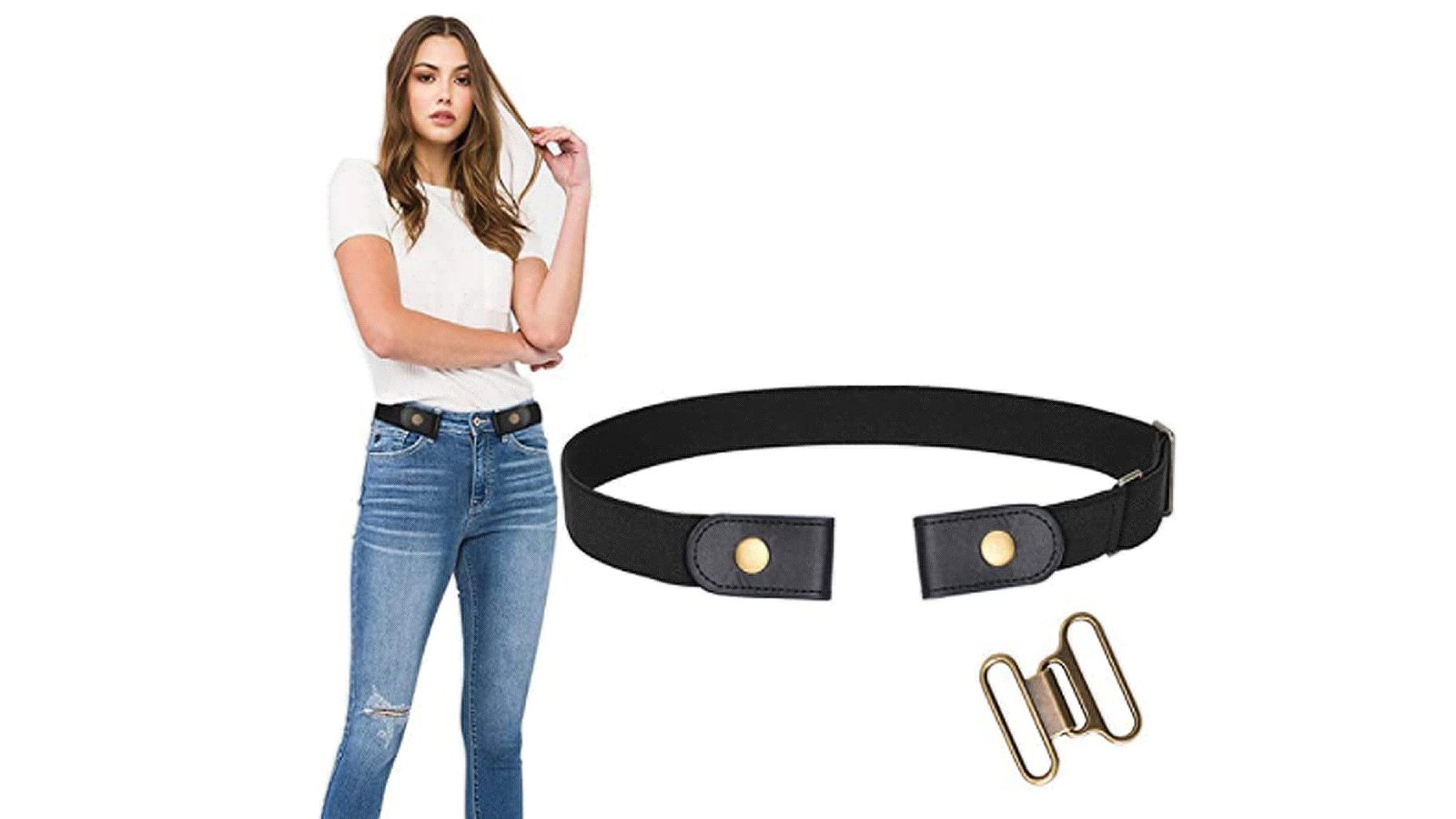 No Buckle Stretch Belt For Women