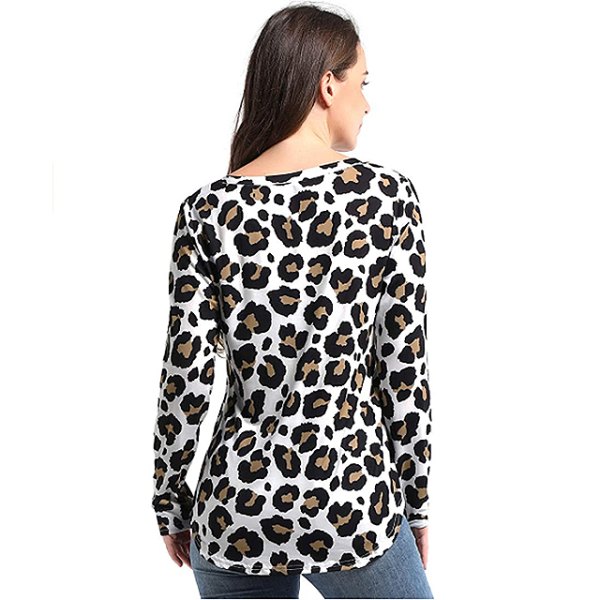 OUGES Simple Long-Sleeve Leopard Top Has a Super Comfy Feel