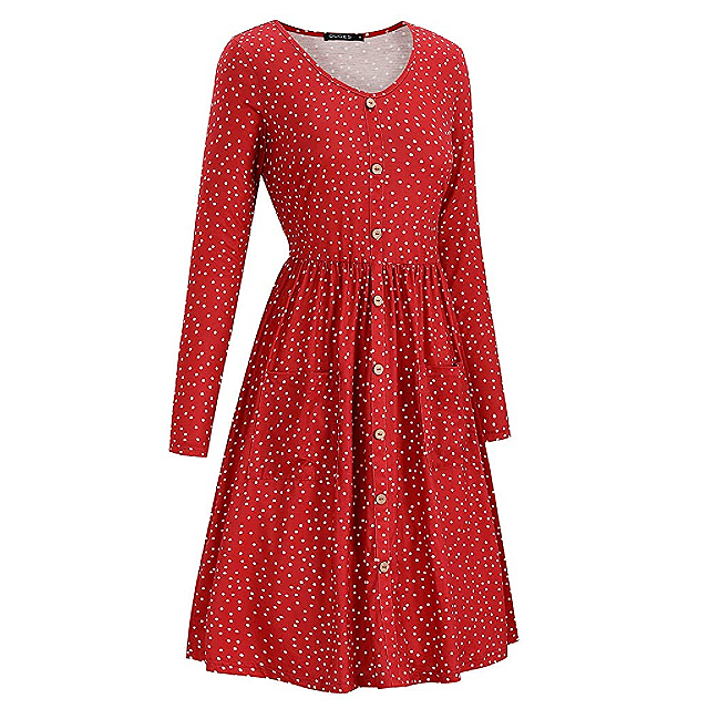 OUGES Simple Dress Is Absolutely Perfect for the Fall Season