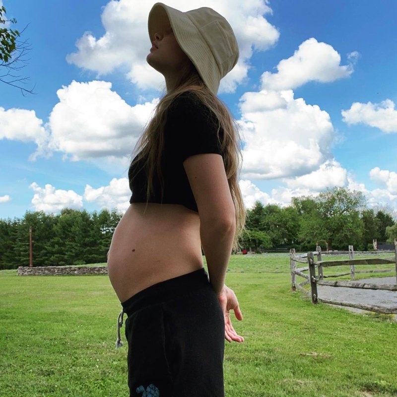 Pregnant Gigi Hadid Shows Off Bare Baby Bump Photos Amid Birth Speculation