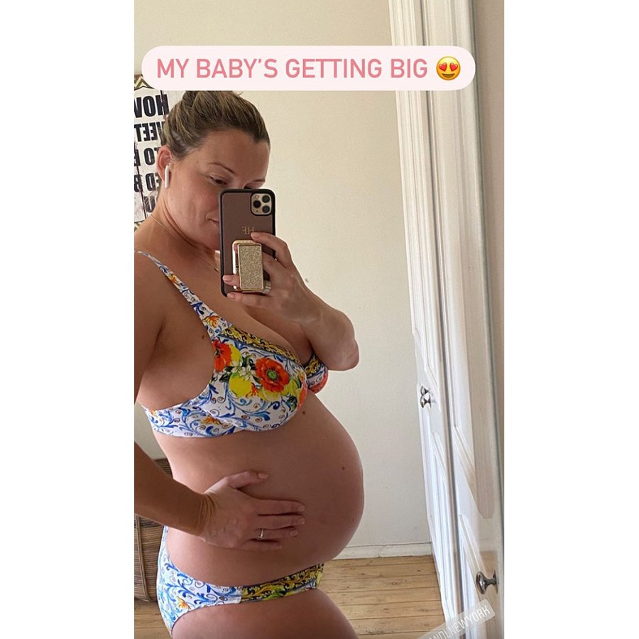 Pregnant Hannah Ferrier Shows Big Baby Bump in Bikini Ahead of 1st Child