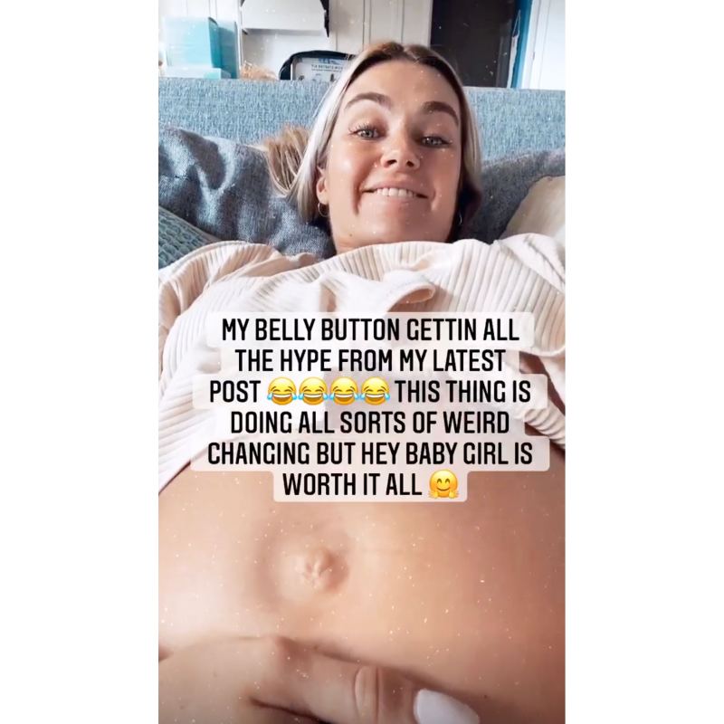 Pregnant Lindsay Arnold Shows Weird Belly Button