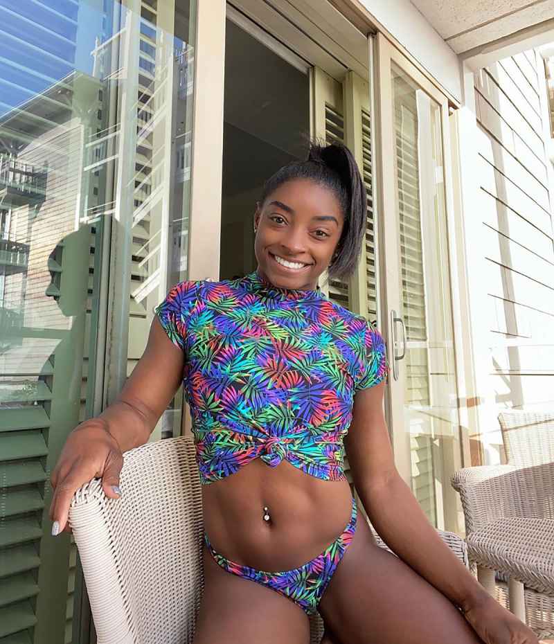 Simone Biles Puts Her Insanely Toned Abs on Display in Print Tankini