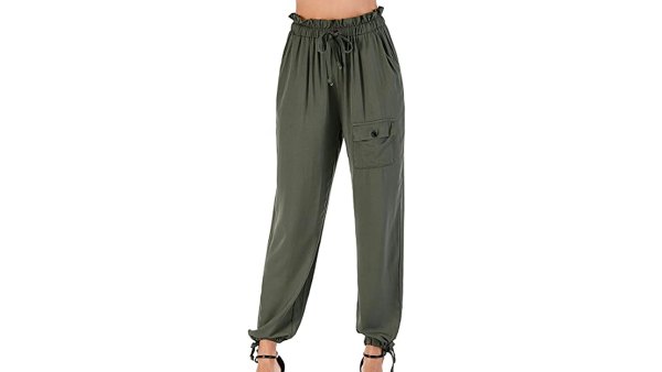 Wudodo Women’s Elastic Waist Cargo Joggers