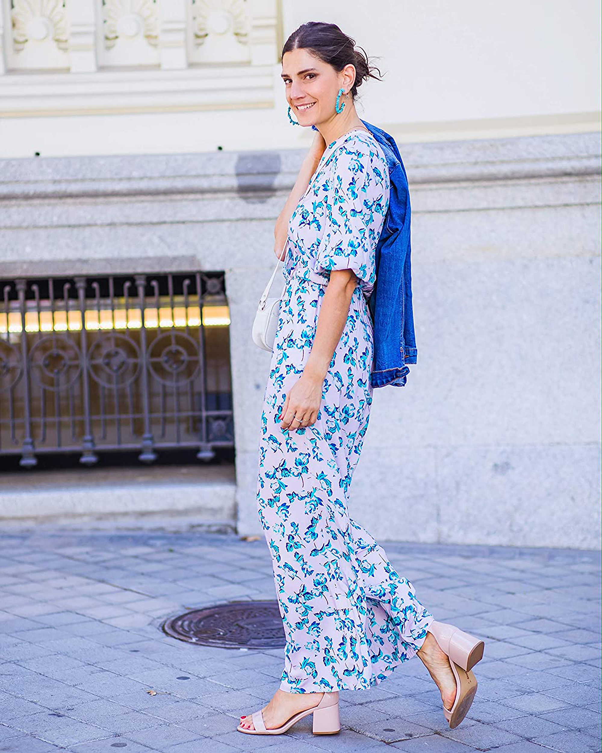 The Drop Women's Floral Print Crossover Jumpsuit by @balamoda