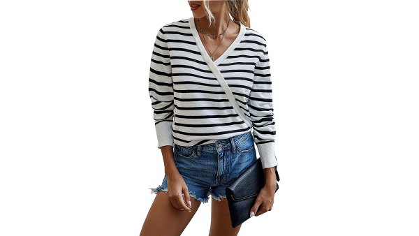 BTFBM Long Sleeve Wrap Front Pullover Top