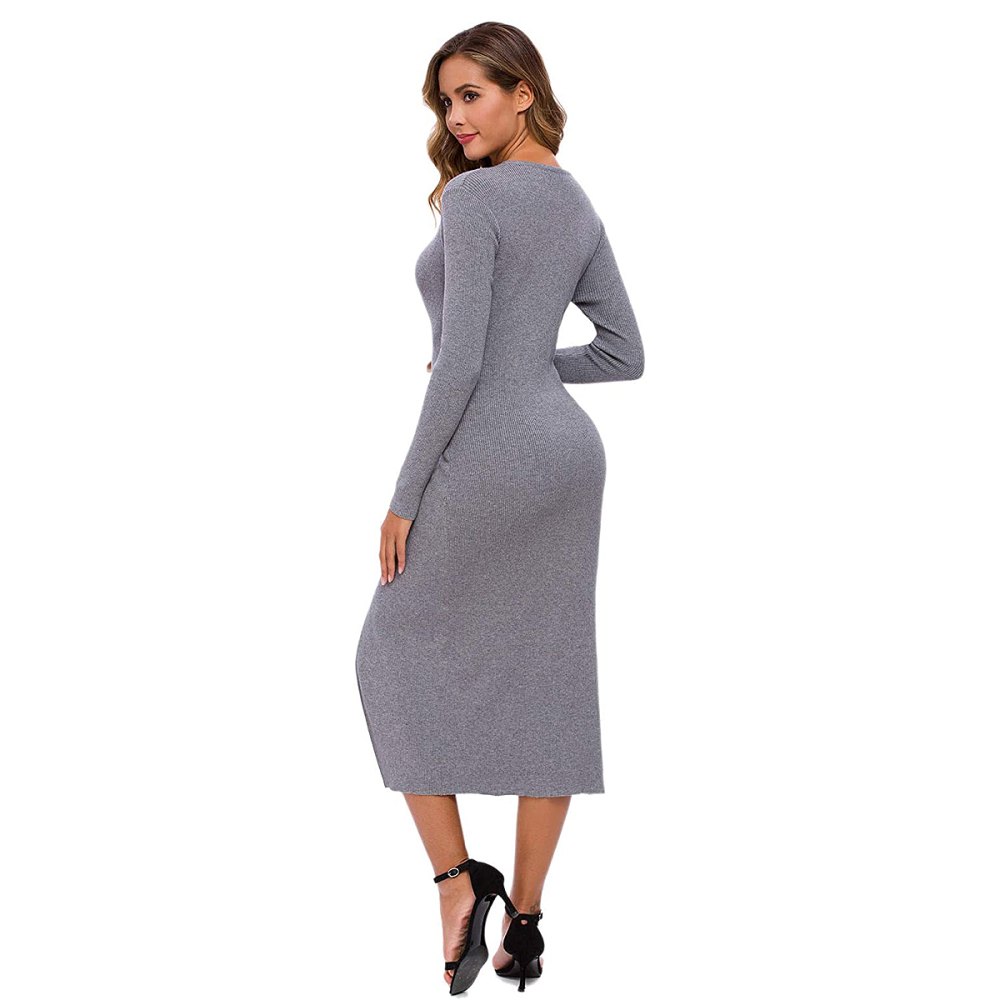 CMZ2005 Long Sleeve Cardigan Dress