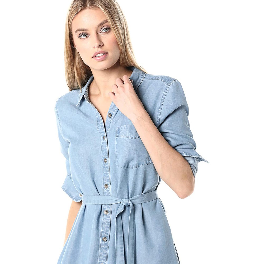 Daily Ritual Tencel Long-Sleeve Shirt Dress
