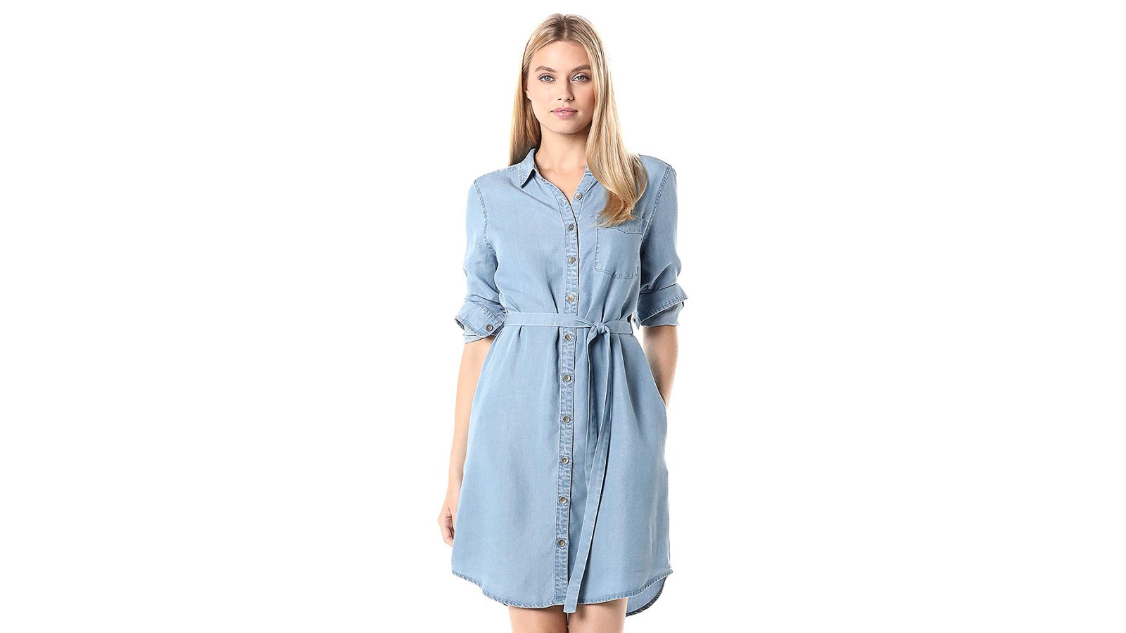 Daily Ritual Tencel Long-Sleeve Shirt Dress