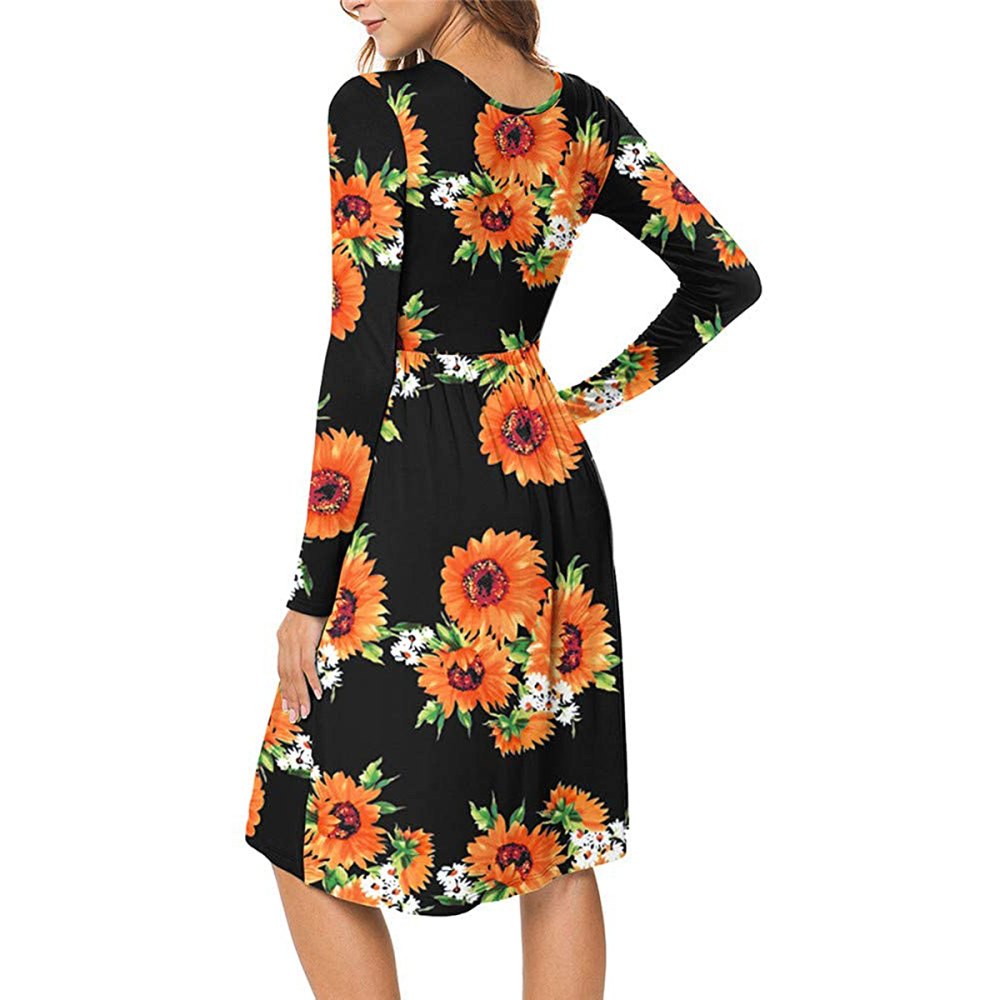 DB MOON Long Sleeve Empire Waist Dress