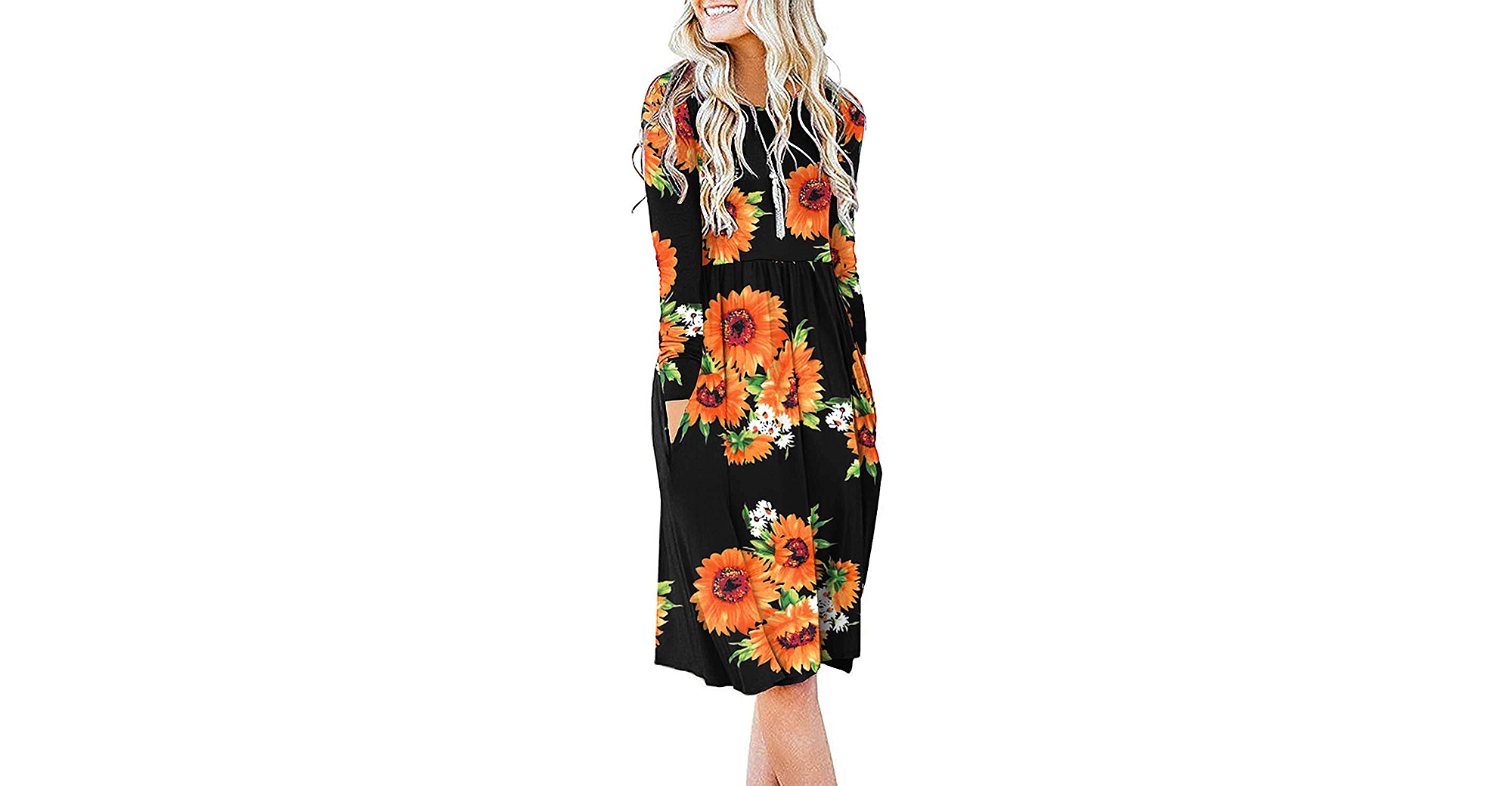 DB MOON Long Sleeve Empire Waist Dress