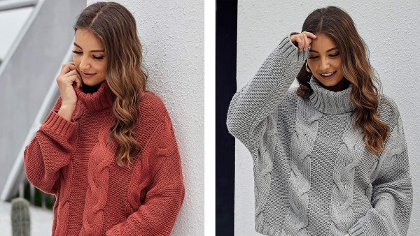 Dokotoo Solid Turtleneck Pullover Sweater