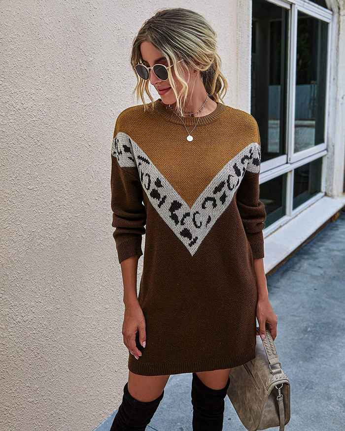 KIRUNDO 2020 Long Sleeve Mini Sweater Dress
