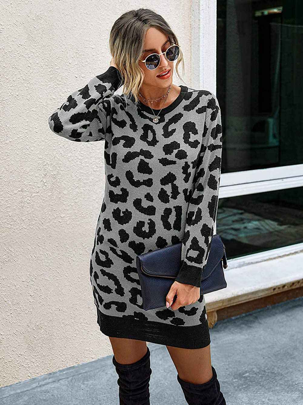 KIRUNDO 2020 Long Sleeve Mini Sweater Dress