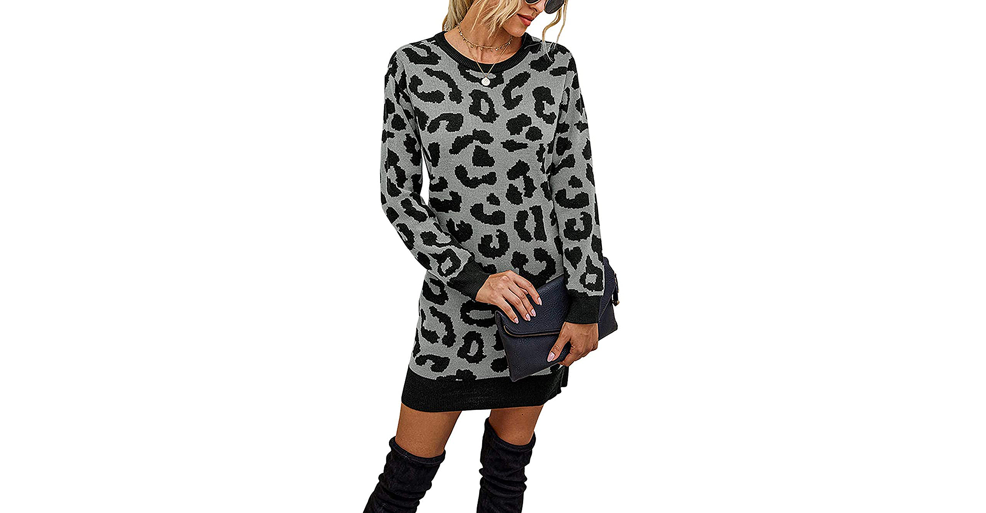 KIRUNDO 2020 Long Sleeve Mini Sweater Dress