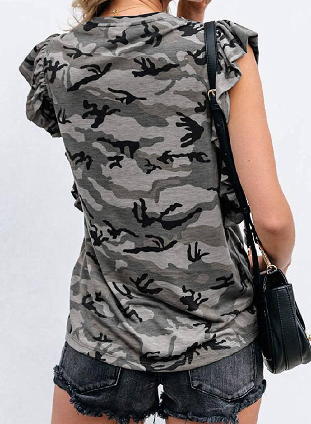 Lovezesent Camo Ruffle T-Shirt