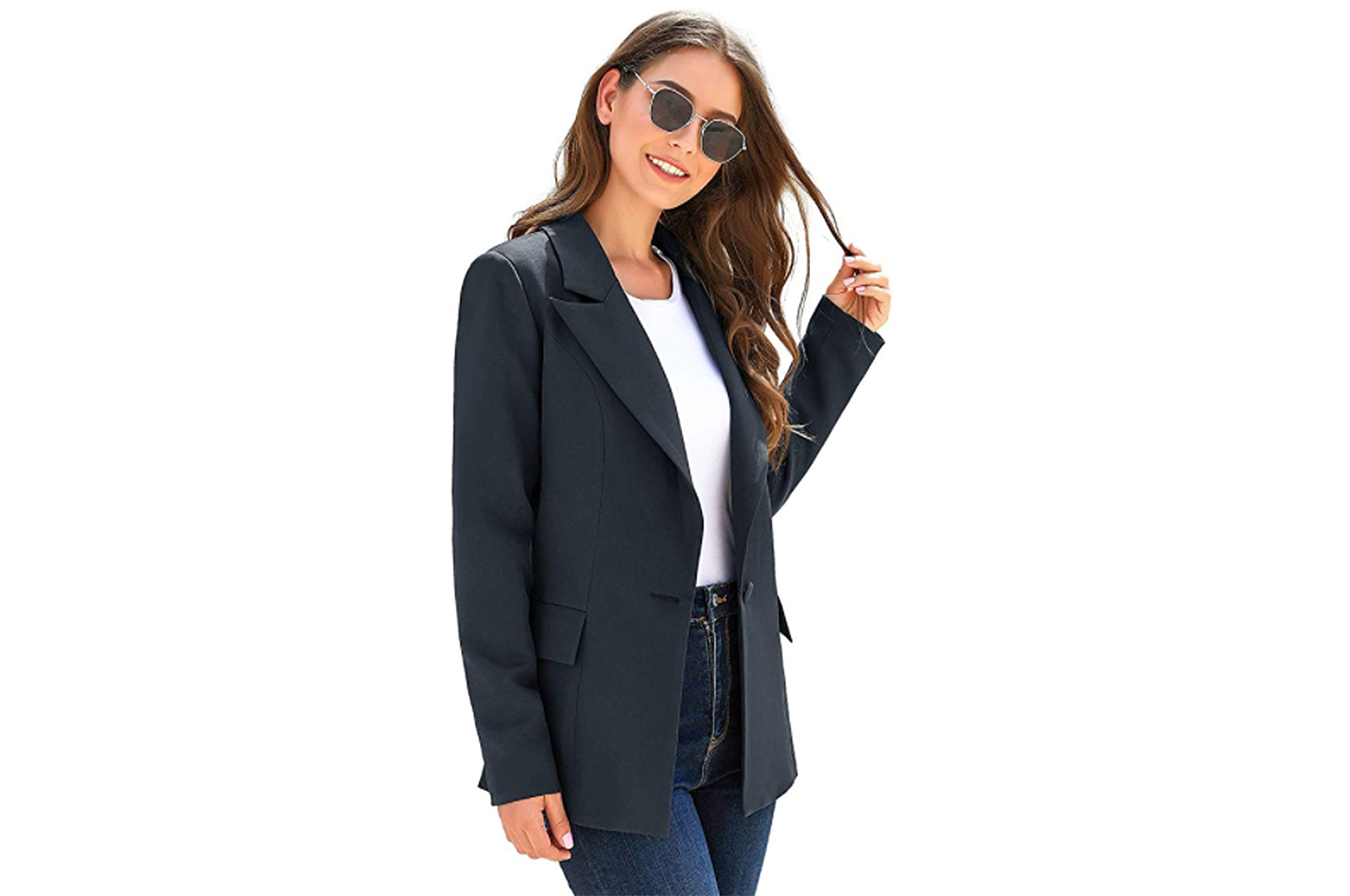 luvamia Women's Casual Long Sleeve Slim Work Office Blazer