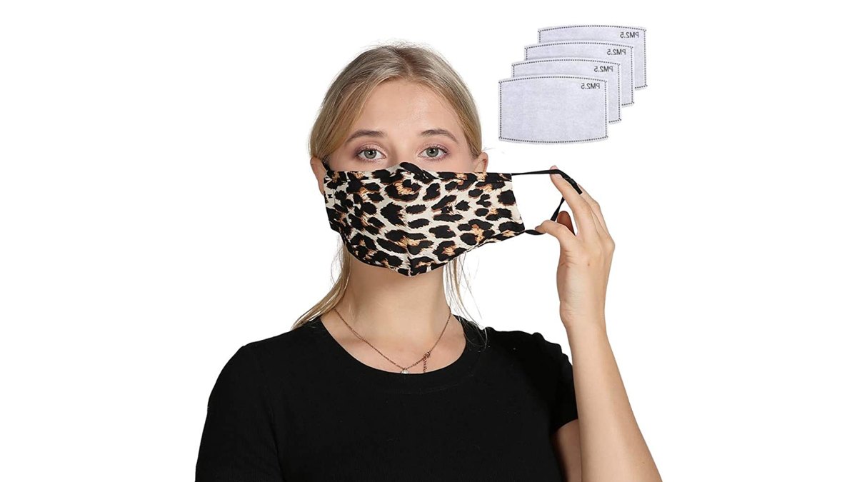 SheSole Washable Leopard Adjustable Face Mask