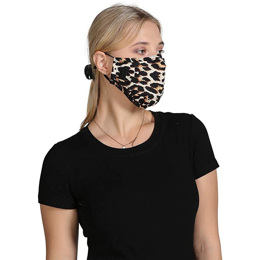 SheSole Washable Leopard Adjustable Face Mask