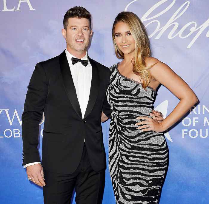 April Love Geary Confirms 3rd Pregnancy With Robin Thicke Debuts Baby Bump in Bikini