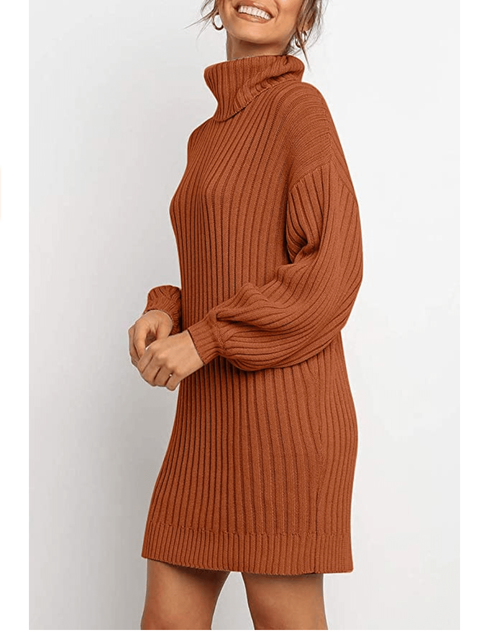 BLENCOT Women's Turtleneck Long Sleeve Chunky Cable Knit Sweater with Pockets