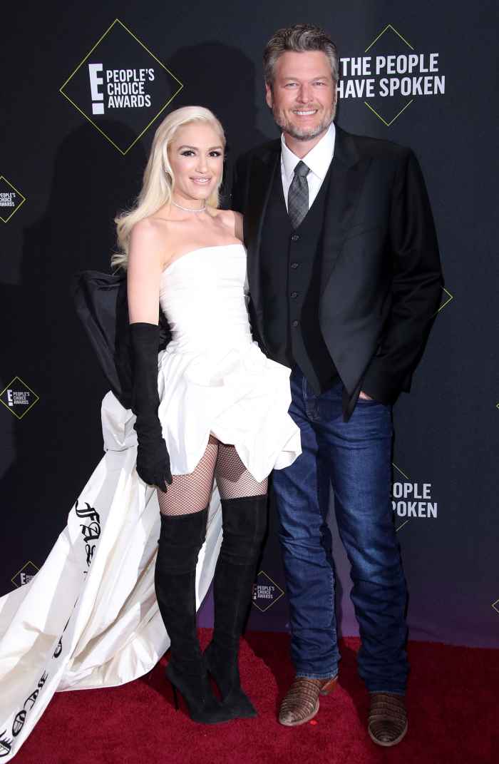 Blake Shelton Wants to Marry Gwen Stefani Very Soon After Engagement White Dress Black Boots Blue Jeans