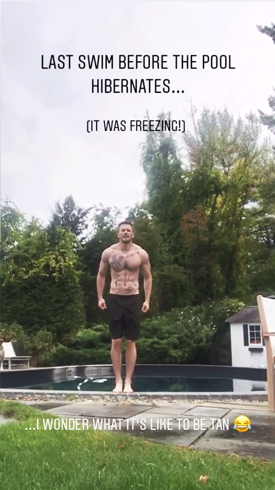 Chris Evans Shirtless Backflip Into Pool Chris Evans Shows Off Chiseled Chest While Enjoying the Last Swim of the Summer After Nude Photo Leak