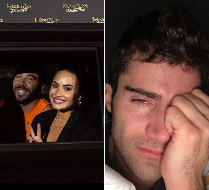 Demi Lovato Attends Halloween Event With Pal, Max Ehrich Posts Tearful Selfie