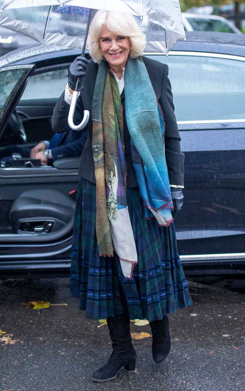 Duchess Camilla's Pleated Tartan Skirt Is a Standout